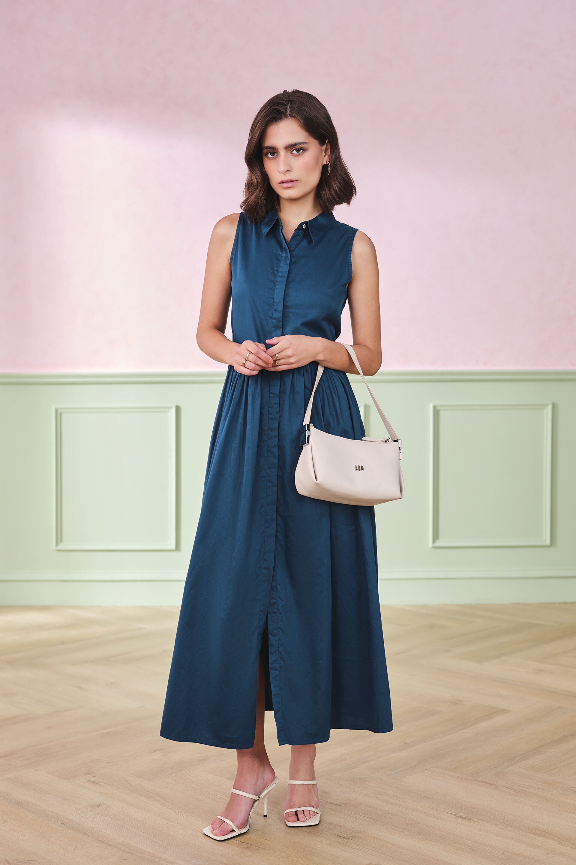 Oasis Cotton Dress, Teal, image 2